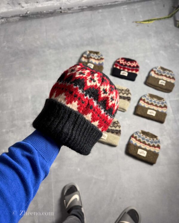 کلاه بافت ضخیم وینتیج 1977 سرمه ای