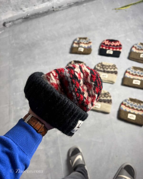 کلاه بافت ضخیم وینتیج 1977 سرمه ای