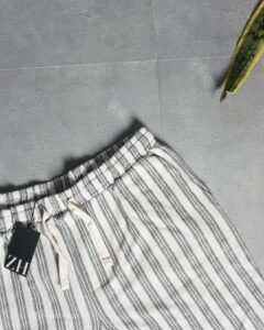 شلوارک راه راه دورنگ سفید سرمه ای Livergy