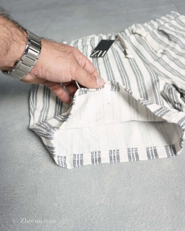 شلوارک راه راه دورنگ سفید سرمه ای Livergy