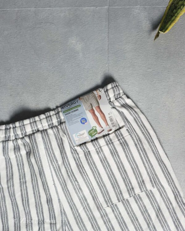 شلوارک راه راه دورنگ سفید سرمه ای Livergy