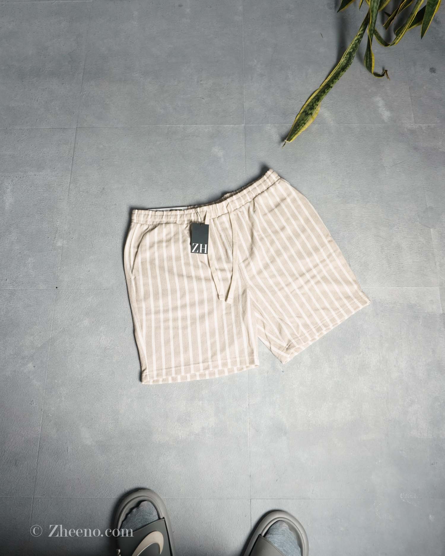 17654701433737216 شلوارک راه راه دورنگ کرم شیری Livergy