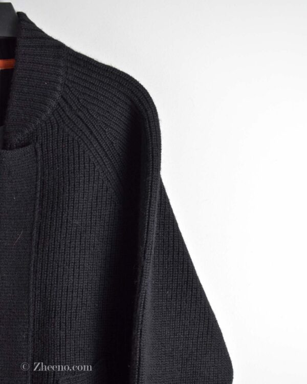 جکت بافت مشکی دو زیپ H&M