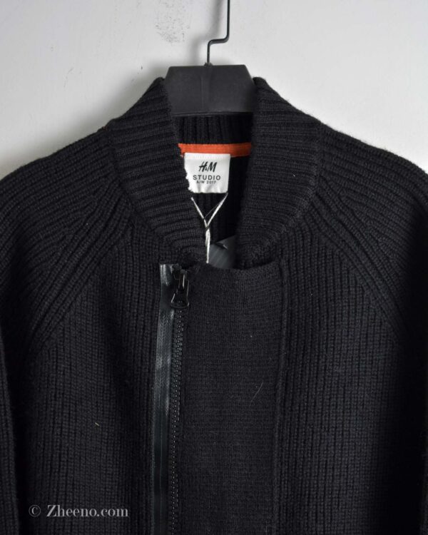 جکت بافت مشکی دو زیپ H&M