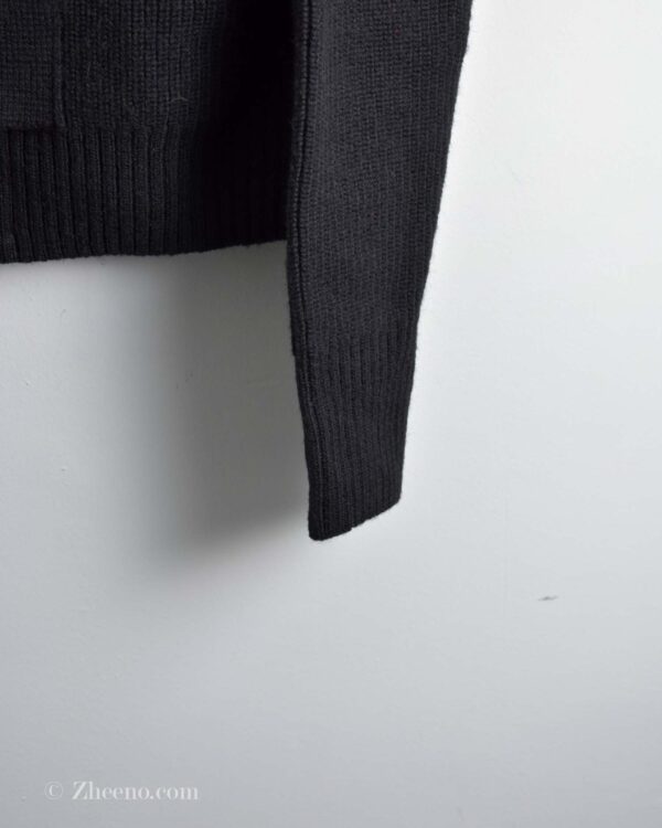 جکت بافت مشکی دو زیپ H&M