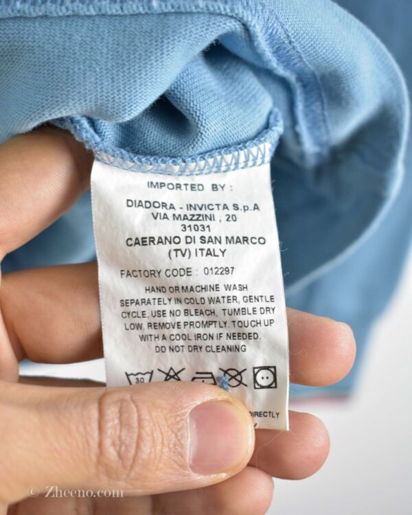 پولوشرت آستین دار آبی روشن Diadora