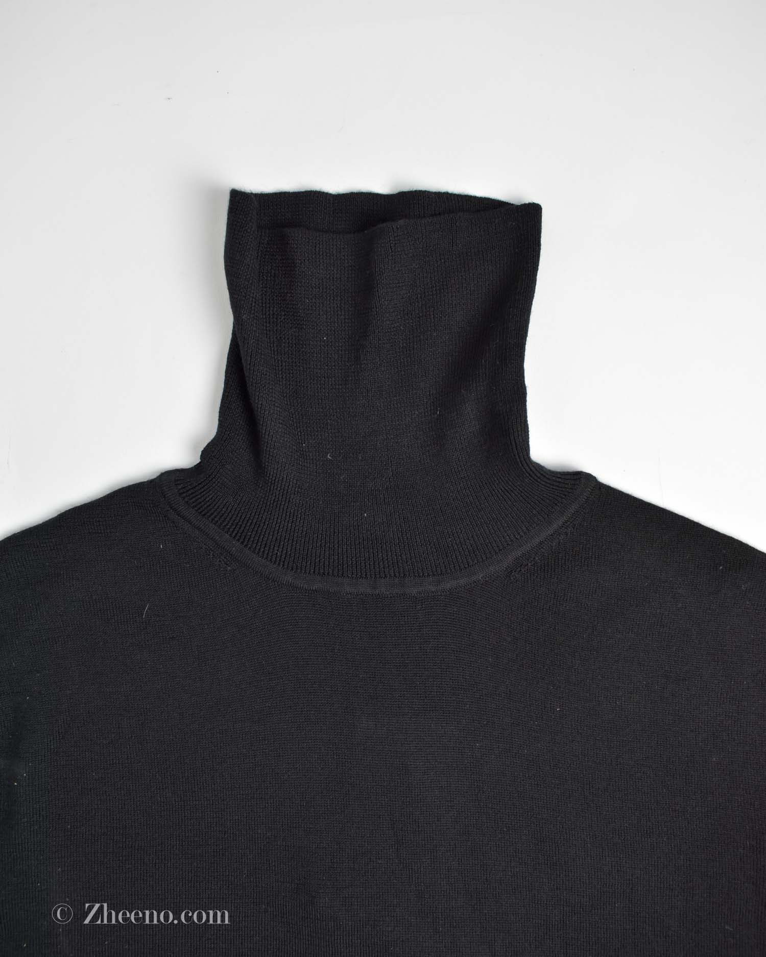 17657039692613577 بافت یقه اسکی مشکی ساده Uni Qlo