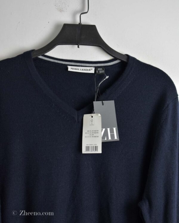 بافت ساده یقه هفت سرمه ای تیره Nobel League