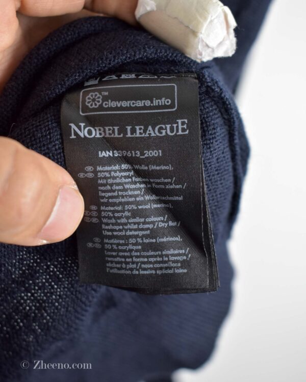 بافت ساده یقه هفت سرمه ای تیره Nobel League