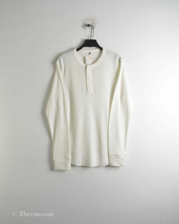 بافت ساده سفید سه دکمه Uni Qlo