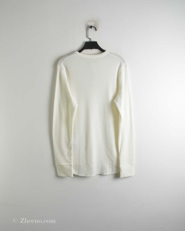 بافت ساده سفید سه دکمه Uni Qlo