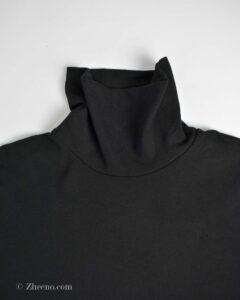 بافت یقه اسکی مشکی ساده