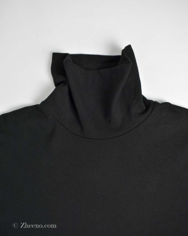 بافت یقه اسکی مشکی ساده