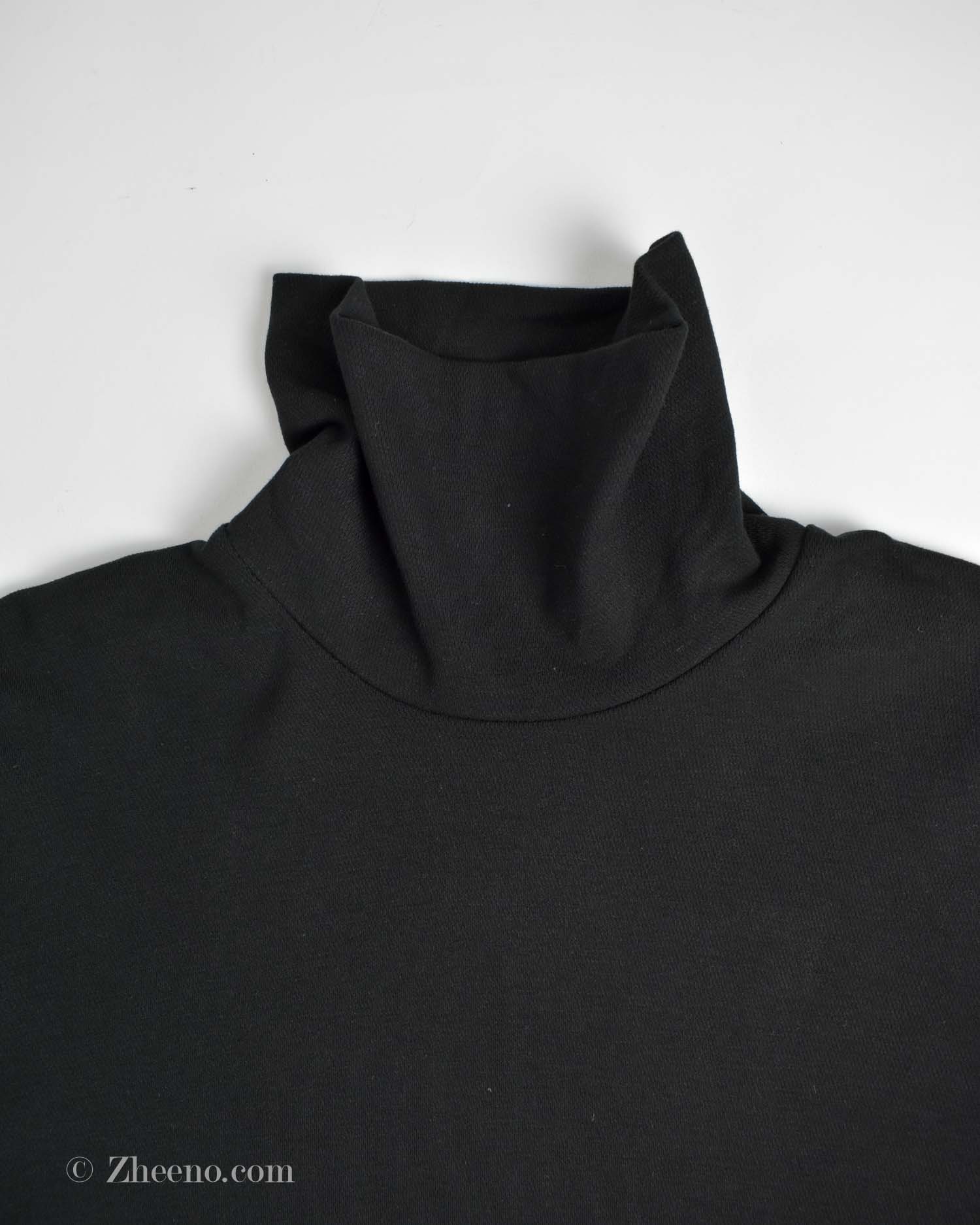 17657040339953601 بافت یقه اسکی مشکی ساده