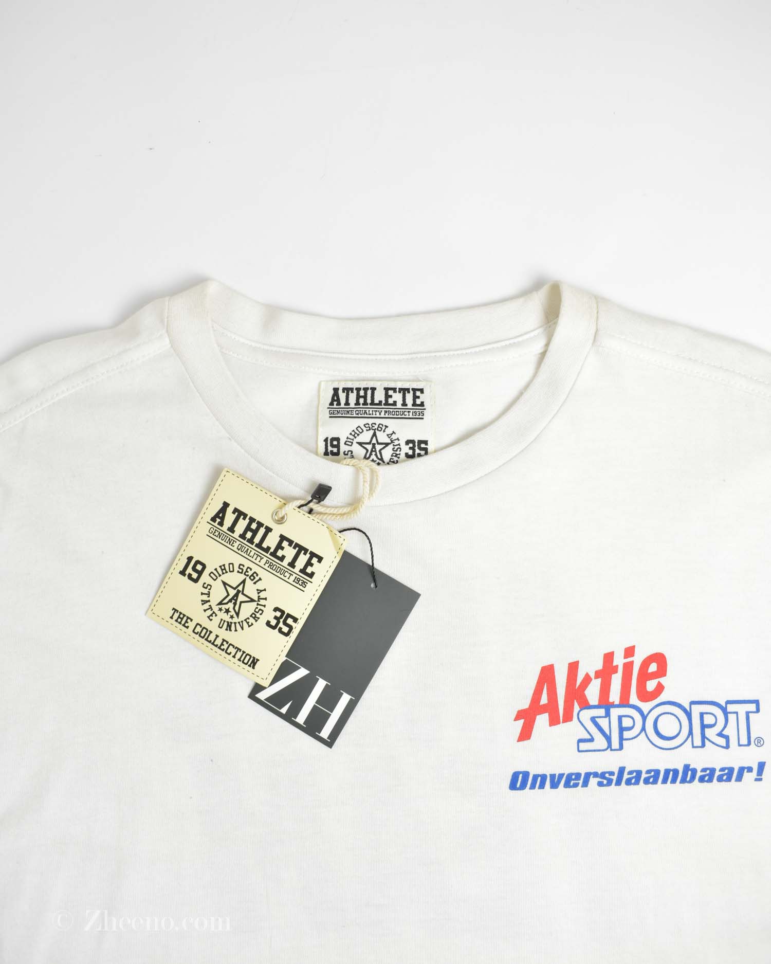 17657040399444056 تیشرت آستین دار یقه گرد سفید Athlete