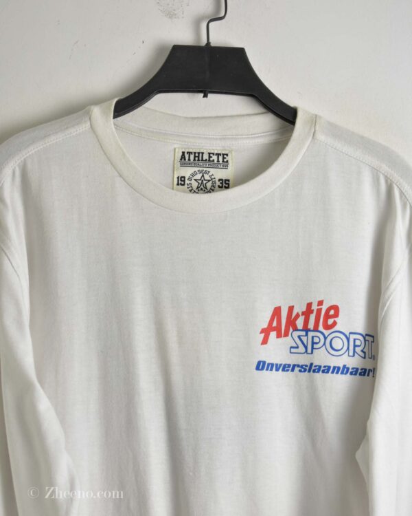 تیشرت آستین دار یقه گرد سفید Athlete