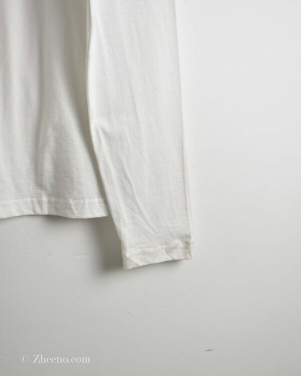 تیشرت آستین دار یقه گرد سفید Athlete