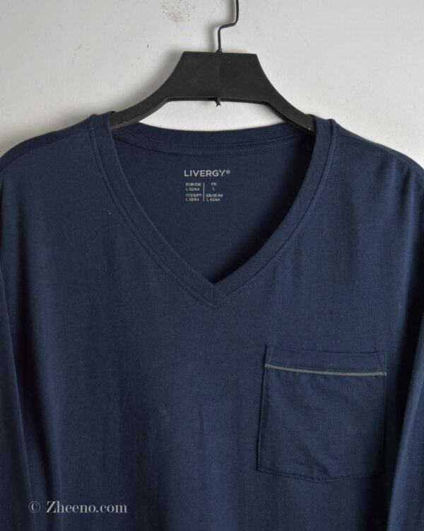 تیشرت آستین بلند یقه هفت سرمه ای تیره Livergy