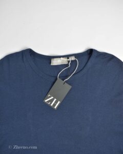 تیشرت آستین بلند کشی یقه گرد سرمه ای Royal Class