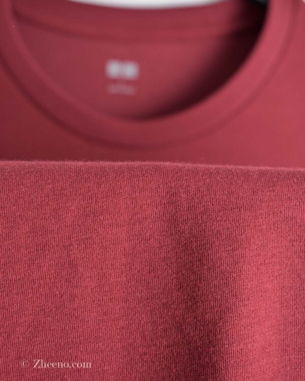 تیشرت آستین بلند یقه گرد زرشکی Uni Qlo