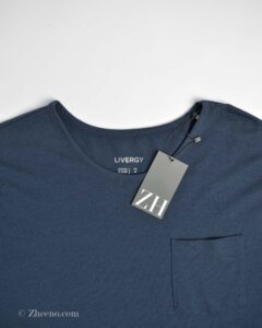 تیشرت نخی آستین بلند یقه گرد سرمه ای تیره Livergy