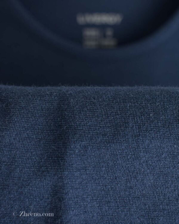 تیشرت نخی آستین بلند یقه گرد سرمه ای تیره Livergy