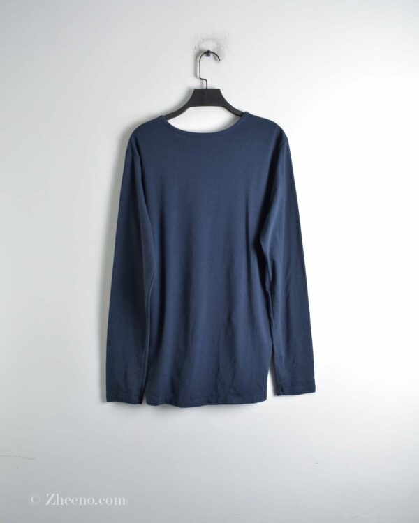 تیشرت نخی آستین بلند یقه گرد سرمه ای تیره Livergy