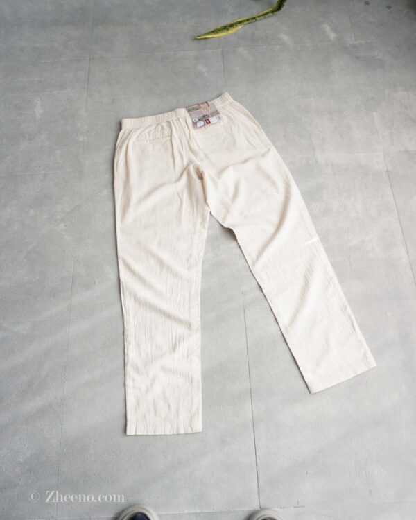 شلوار لینن کمر کشی بند دار شیری Livergy