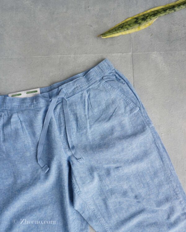 شلوار لینن کمر کشی بند دار آبی Livergy