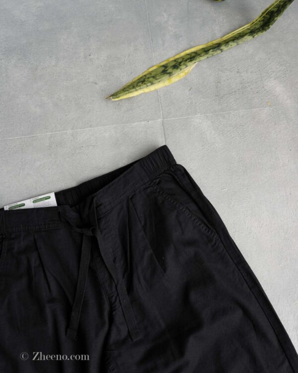 شلوار لینن کمر کشی بند دار مشکی Livergy