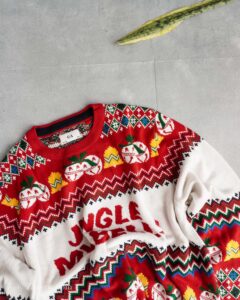 بافت کریسمسی قرمز طرح دار C&A