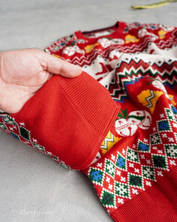 بافت کریسمسی قرمز طرح دار C&A