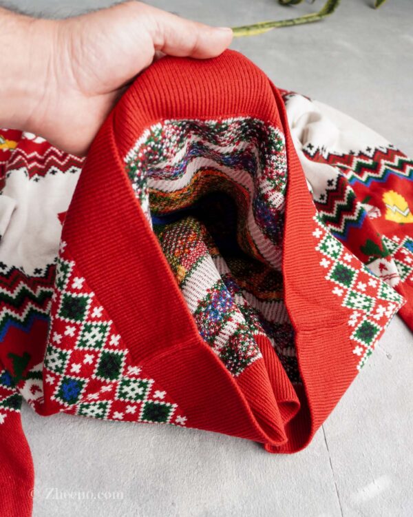 بافت کریسمسی قرمز طرح دار C&A