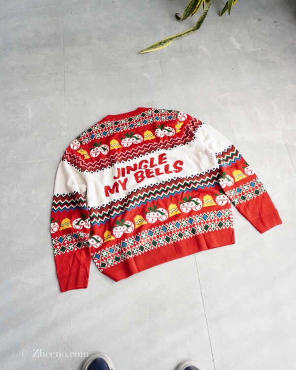 بافت کریسمسی قرمز طرح دار C&A