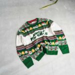 بافت کریسمسی سبز طرح دار C&A