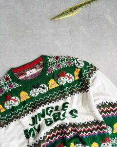 بافت کریسمسی سبز طرح دار C&A