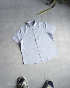 پیراهن لینن آستین کوتاه راه راه آبی Livergy