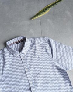 پیراهن لینن آستین کوتاه راه راه آبی Livergy