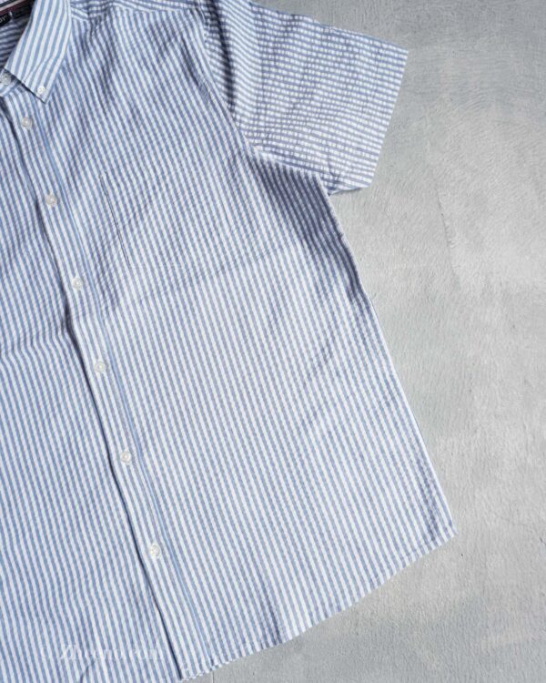 پیراهن لینن آستین کوتاه راه راه آبی Livergy