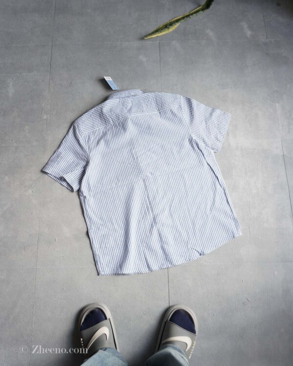 پیراهن لینن آستین کوتاه راه راه آبی Livergy