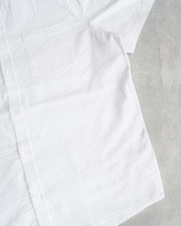 پیراهن لینن آستین کوتاه راه راه سفید Livergy