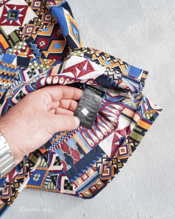 پیراهن لینن آستین کوتاه طرح دار Livergy