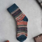 جوراب پشمی وینتیج سبزآبی