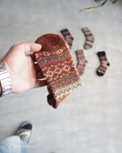 جوراب پشمی وینتیج قهوه ای