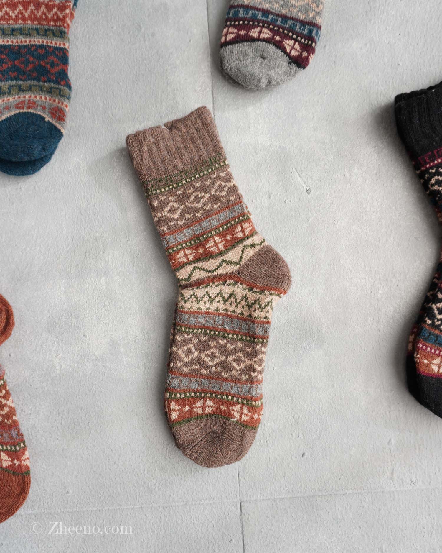 جوراب پشمی وینتیج خاکی