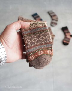 جوراب پشمی وینتیج خاکی