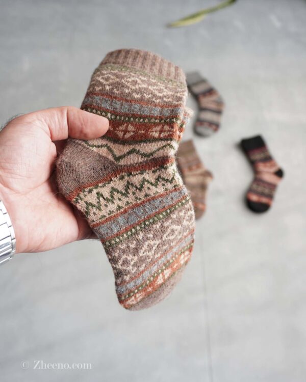 جوراب پشمی وینتیج خاکی