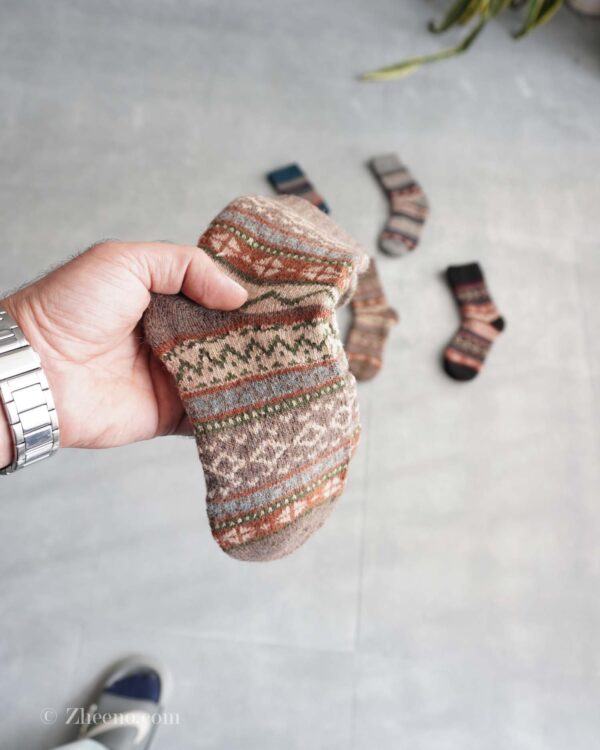 جوراب پشمی وینتیج خاکی