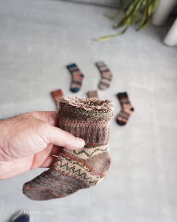 جوراب پشمی وینتیج خاکی