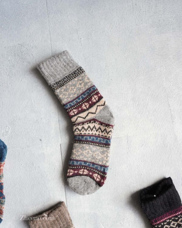 جوراب پشمی وینتیج طوسی